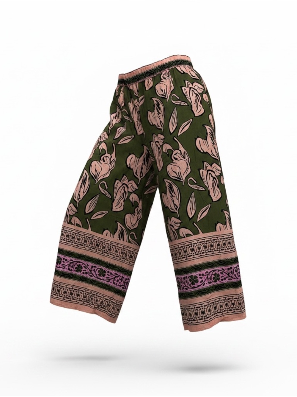 Roller Rabbit Olive Green, cropped wide leg Pants